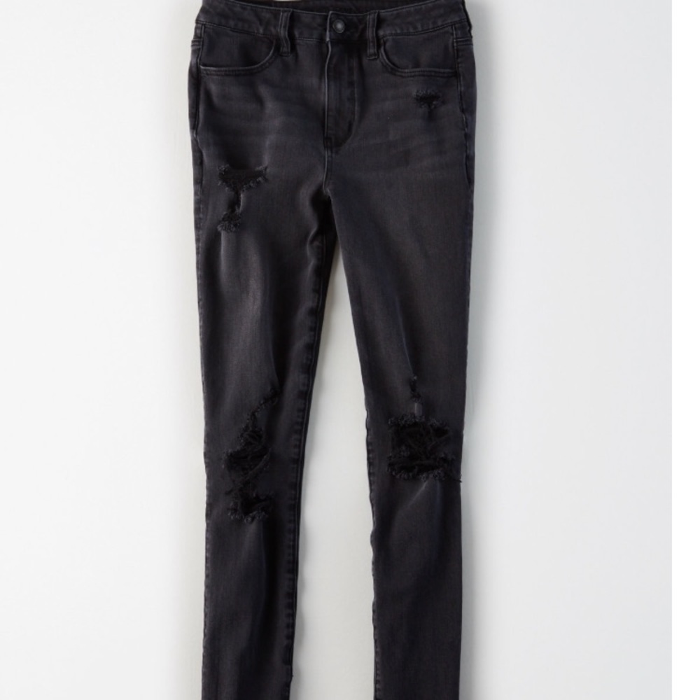 American Eagle Black Ripped Jeggings